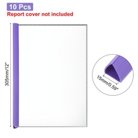 PATIKIL Pack of 10 Binder Folders, 15 mm Binder Folders, Sliding Handle, 120 Sheets Capacity, A4 Size, Report Folder, Triangle Presentation Folder for Report Cover, CV, Purple