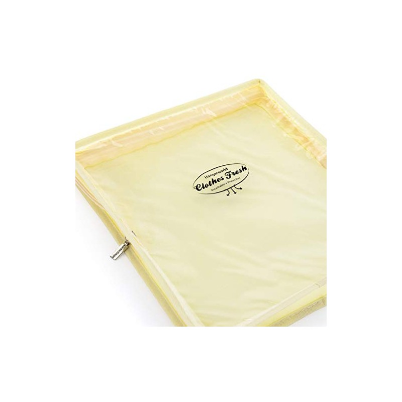 HANGERWORLD 5 Cream Breathable Cashmere Jumper Clothing Storage Pouch Bag