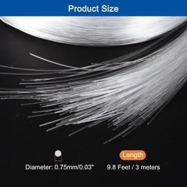 MECCANIXITY 550Pcs 9.8ft PMMA Mixed Fiber Optic Cable Strands 0.03 Inch Side Glow LED Illumination Crystal Cables Car Atmosphere Lights for Star Sky Roof Ceiling