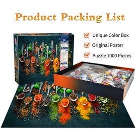 HUADADA Jigsaw Puzzles 1000 Pieces for Adults jigsaw puzzles for adults 1000 Piece Puzzle Educational Games-Colourful spices from all over the world