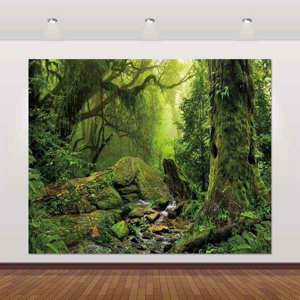 Jungle Forest Backdrop 10x8ft Tropical Rainforest Backdrops for Photography Fairytale