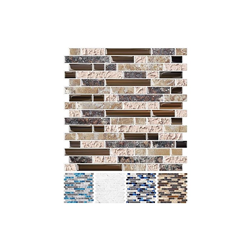 STICKGOO 10-Sheet Peel and Stick Wall Tile, Self-Adhesive Kitchen Backsplash