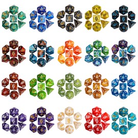 QMAY Polyhedral Dice, Dungeons and Dragons Dice Set 7 Sided Polyhedral DND for MTG RPG Game (20)