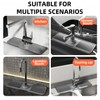 17.7 Inch Kitchen Sink Faucet Mat, Silicone Faucet Mat, Serves