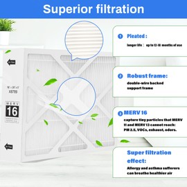 X8789 Merv 16 Filter 16x26x5 X8789 Filter Furnace Filter 16x26x5 X8789 Fit for PCO16-28 PureAir Filter 1 Pack