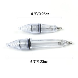 Piscorush LED Underwater Fishing Light 5pcs Deep Drop LED Light Attractants Waterproof Flashing Attractive Light Bait Lure Lamp Fish Tools 5 Colors 4.7 inch 6.7 inch (6.7inch 5PCS, GreenFlash)