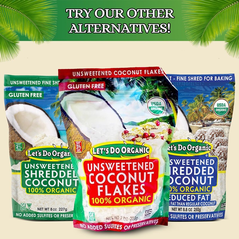 Let's Do Organic Unsweetened Coconut Flakes - Coconut Flakes Unsweetened