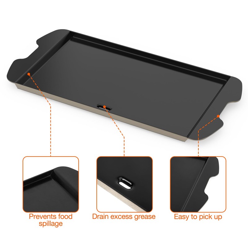 Onlyfire Ceramic Coated Full Size Griddle Insert for Weber Traveler