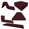 Danfuton Burgundy Trifold Foam Beds, Shikibuton Foldable Ottoman Mat Sit