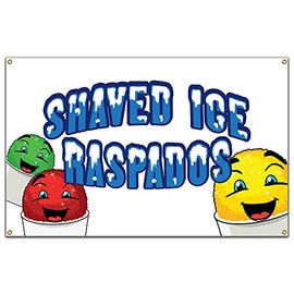 Shaved Ice Raspados 60" Banner Concession Stand Food Truck Single Sided