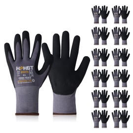 HPHST SF001TS Work Gloves 12 Pairs Assembly Gloves for Men and Women Ergonomic Design Smart Touch Gardening Gloves