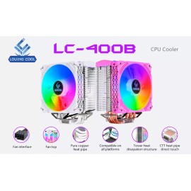 Loving Cool LC 120mm RGB CPU Fan w/Heatsink 1800 RPM RGB 3-pin For Intel and AMD - White