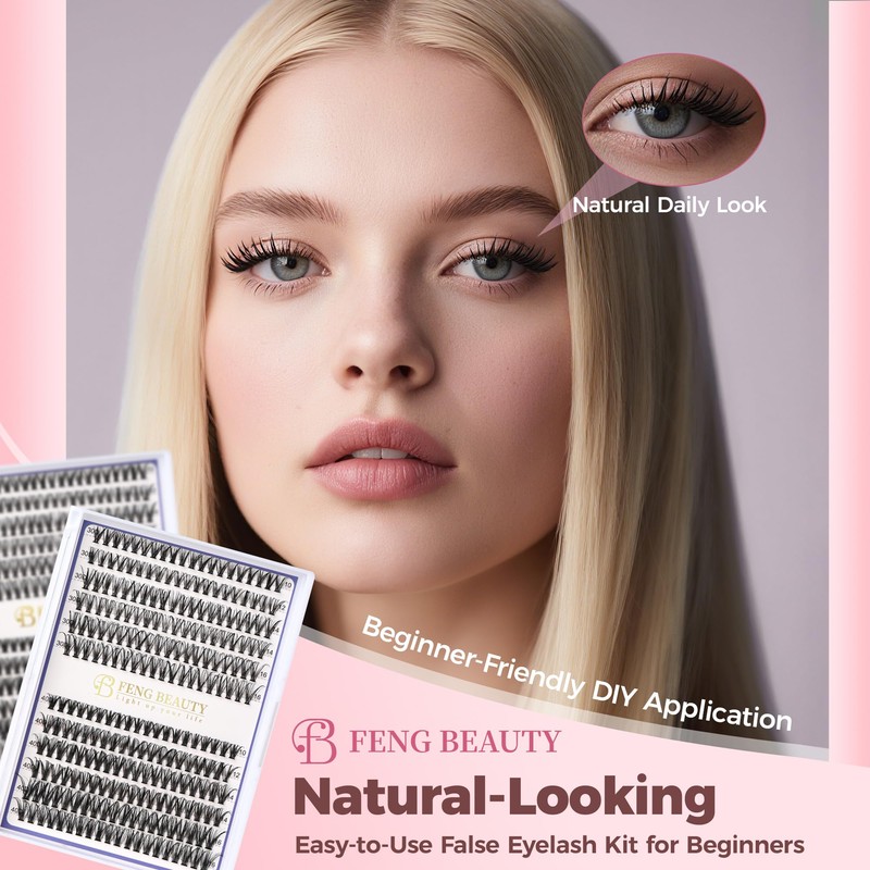 Eyelash Clusters Kit Natural, 240PCS 30D 40D Mixed Lengths 10–16mm,