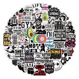 50PCS Stickers for Fitness,Gym Workout Stickers,Teens Boys and Girls Sticker Pack Vinyl Skateboard Guitar Door Laptop Luggage Car Bike Water Bottle Birthday Party Supplies Stickers