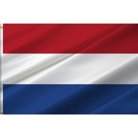 ANCONINE Netherlands Flag 4x6 FT,Holland National Flags with 2 Brass Grommets,Sturdy Double Stitched and 100D Premium Polyester. (4x6ft)