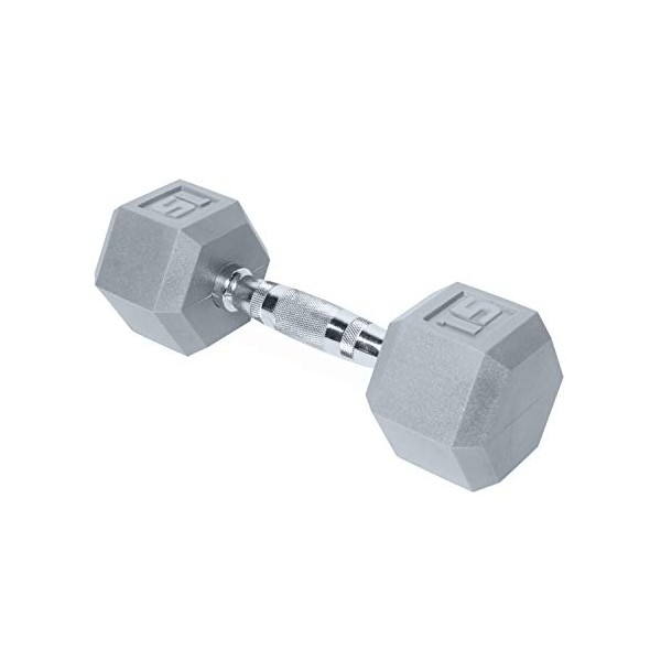 CAP Barbell SDR2-015 Color Coated Hex Dumbbell, Gray, 15 pound
