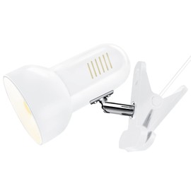 Milpoel Reading Lamp with Clamp, Adjustable Desk Lamp, E27 Socket, for Bed and Desk, Black (White)