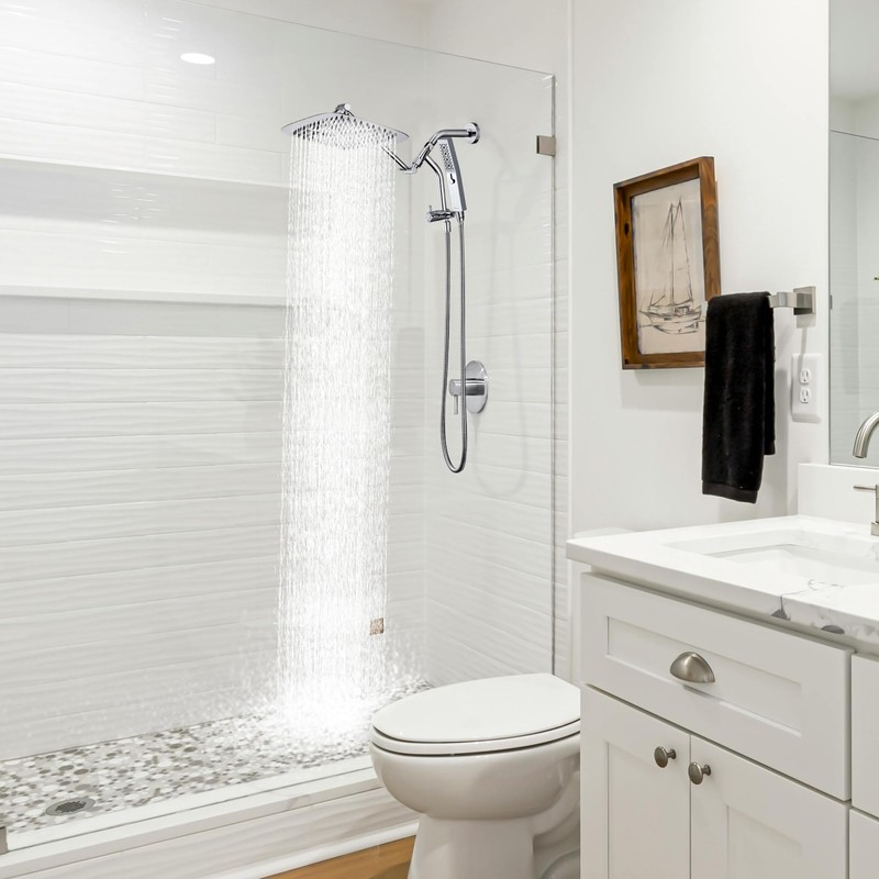 G-Promise All Metal 12 Inch Shower Head with Massage Mode