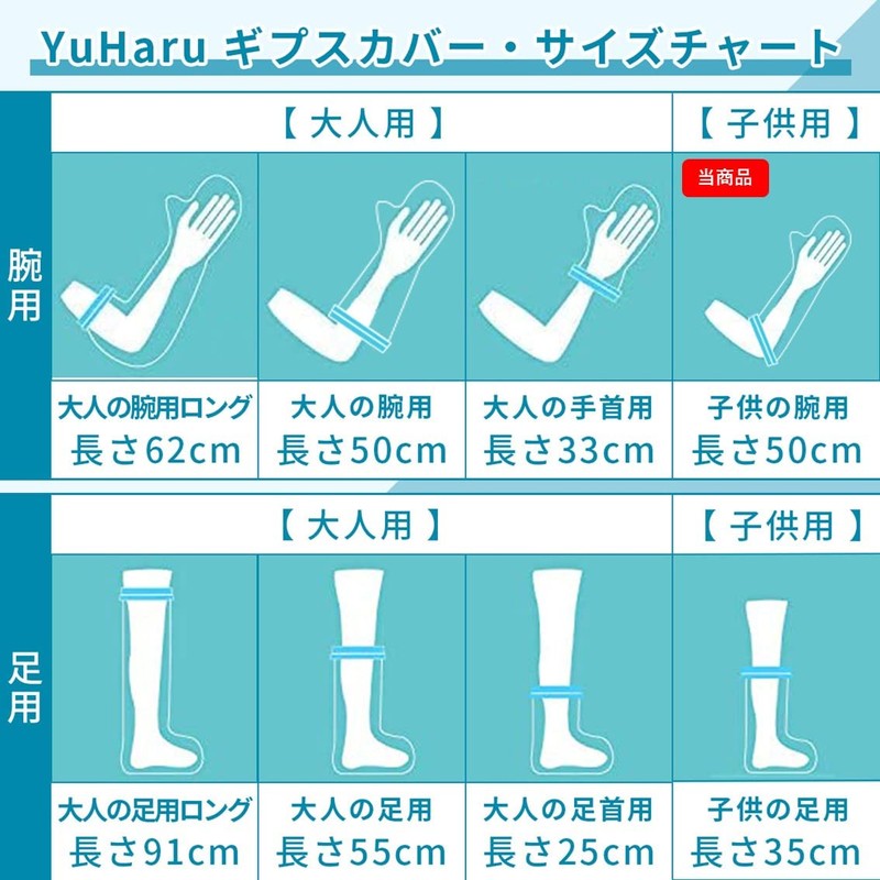 YuHaru Reusable Gibbs Cover, Waterproof Shower, Bandage Cover, For Children's