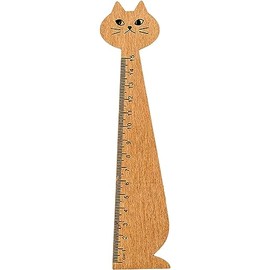 Study Ruler Stationery Solid Cute Cartoon Cat Study Ruler for School Yellow Book Marks for Student School Office Cute Wood Rulers