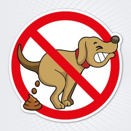 High-Quality Sign Made of Aluminium Dibond "Hier kein Hundeklo " 210 x 210 mm Freeform | Dog Poo | Dog Poop