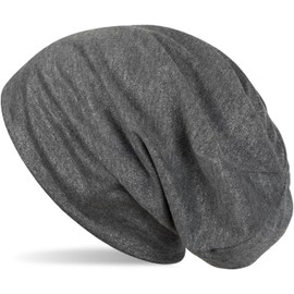styleBREAKER Beanie with All-Over Glitter in Single Colours, Slouch Long Beanie Glitter hat, Ladies 04024117, Color:Mottled Dark Grey