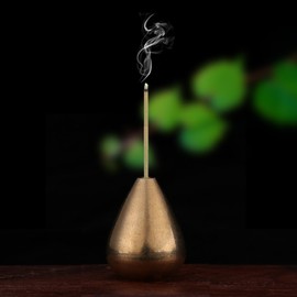 2.3 cm Mini Incense Burner Incense Holder Mini Water Drop Shape Brass Incense Burner for Bedroom Tea Room