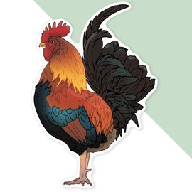 Extra Large 460mm 'Proud Rooster' Permanent Sticker Decal for Cars/Windows/Bins/Walls (DW00127915)
