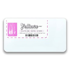 Gellicure Pro Pre-etched Gel-X Nail Tips - Stiletto Long - 552 pcs 12 sizes