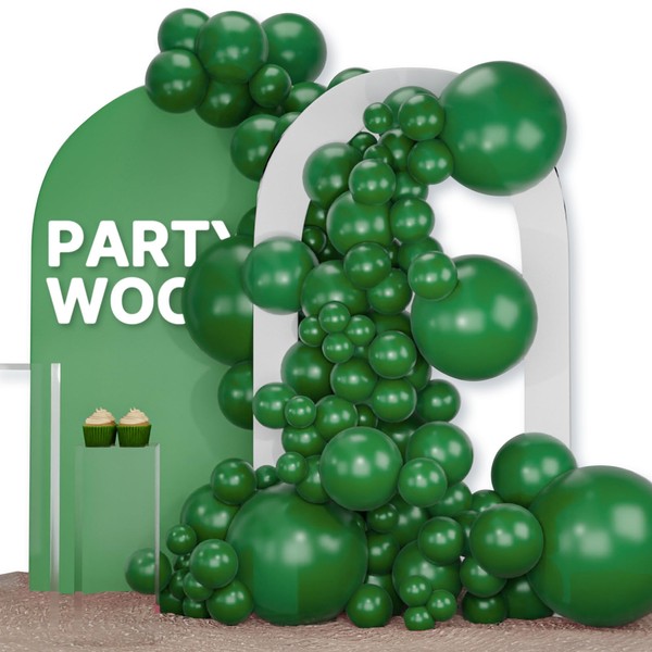 PartyWoo Hunter Green Balloons, 120 pcs Dark Green Balloons Different