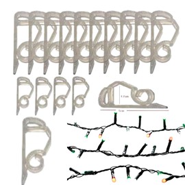 SOTL® X2 50 Clear Gutter Hooks for Hanging Outdoor Christmas String Lights – Heavy Duty Rope Gutter Clips for Secure Holiday Light Installation