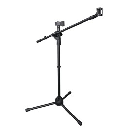 Black Mic Stand with Boom Arm Dual Microphone Holder Model D0100HPP1QV for Musical InstrumentsWarehouse: US
