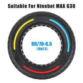 Felixstory Solid Tire 10x2.5 Compatible with Segway Ninebot Max G30P G30LP Gotrax G5 G6 Hiboy Titan Pro MAX3 Electric Scooter - Puncture Resistant 60/70-6.5 Tire