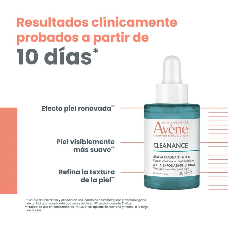 Avène Cleanance Sérum Exfoliante AHA Piel Grasa Día Noche 30ml