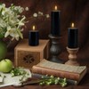 Black Pillar Candles Set of 3 - Dripless Unscented -