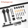 FLYVLIEG 6.6FT Heavy Duty Sliding Barn Door Hardware Kit（1x Floor
