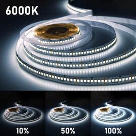 illuburg 24 V LED Strip 5 m Cool White 6000 K 240 LEDs/M 22 W/M 16500 lm Super Bright SMD 2835 Dimmable LED Strip Light Strip