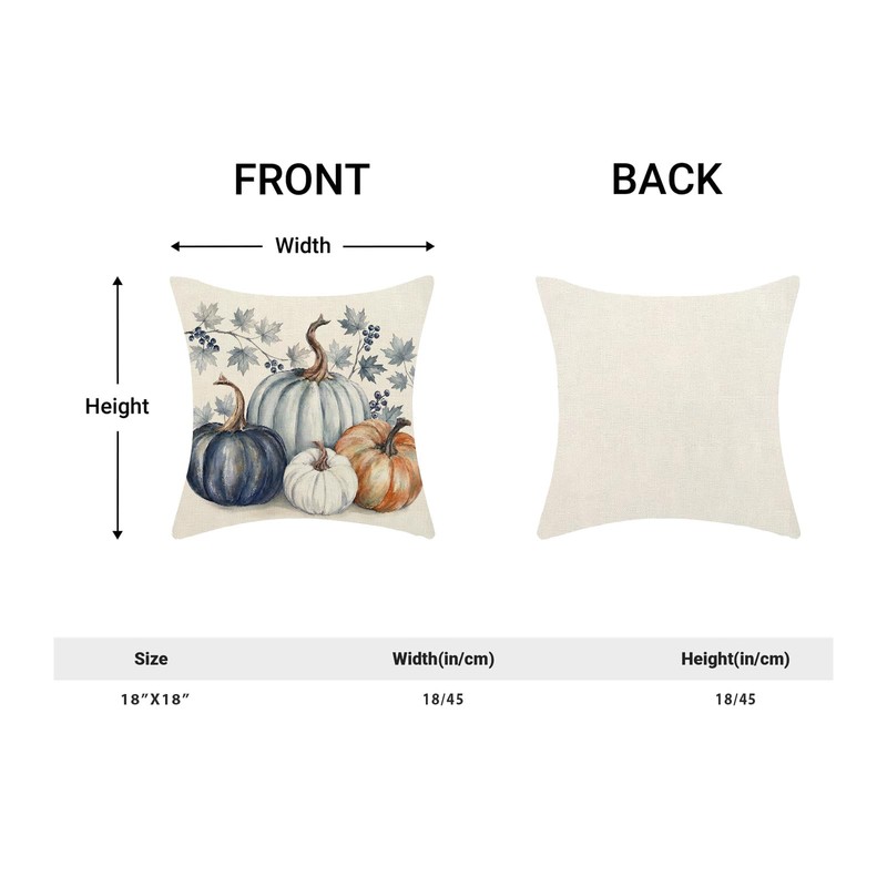 CXMEIFLY Fall Pillow Covers 18x18 Inch Set of 2 Navy