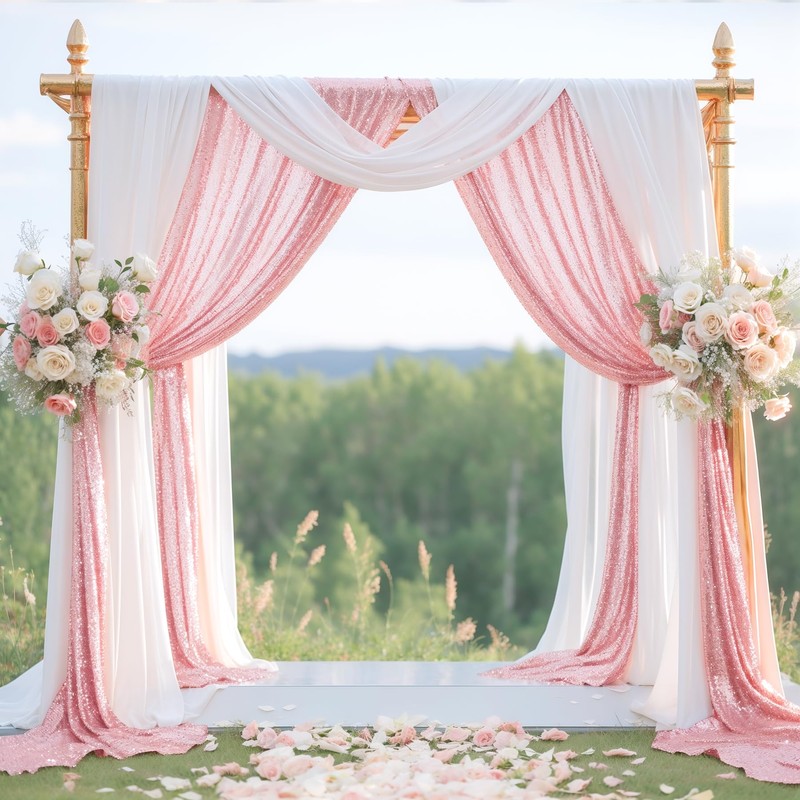 Wedding Arch Draping Fabric, 1 Panel 28" x19ft White Wedding