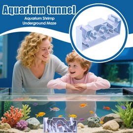 Aquarium Tunnel, Shrimp Hide Tunnel, Fish Tank Accessories, Maze Underground Cave for Hiding Wall Corner Enrichment
