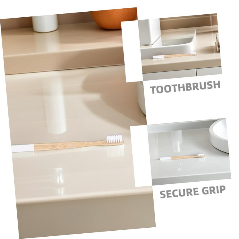 FOMIYES 10pcs Manual Toothbrushes: Bamboo Toothbrushes with Soft Bristles &