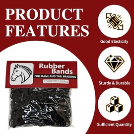 1000 Pcs Horse Rubber Bands for Braiding, Large Braiding Rubber Bands Horse Hair Ties for Mane and Tail, Thick Elastic Horse Braiding Bands, Horse Acc