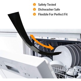 Kitchen Stove Counter Gap Cover (2 Pack) Silicone Gap Cover with Heat Resistant Wide & Long Gap Filler Used for Protect Gap Filler Sealing Spills in Kitchen Counter, Stovetops Black 21 Inches