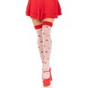 Leg Avenue Spandex sheer polka dot mushroom thigh highs, O/S,