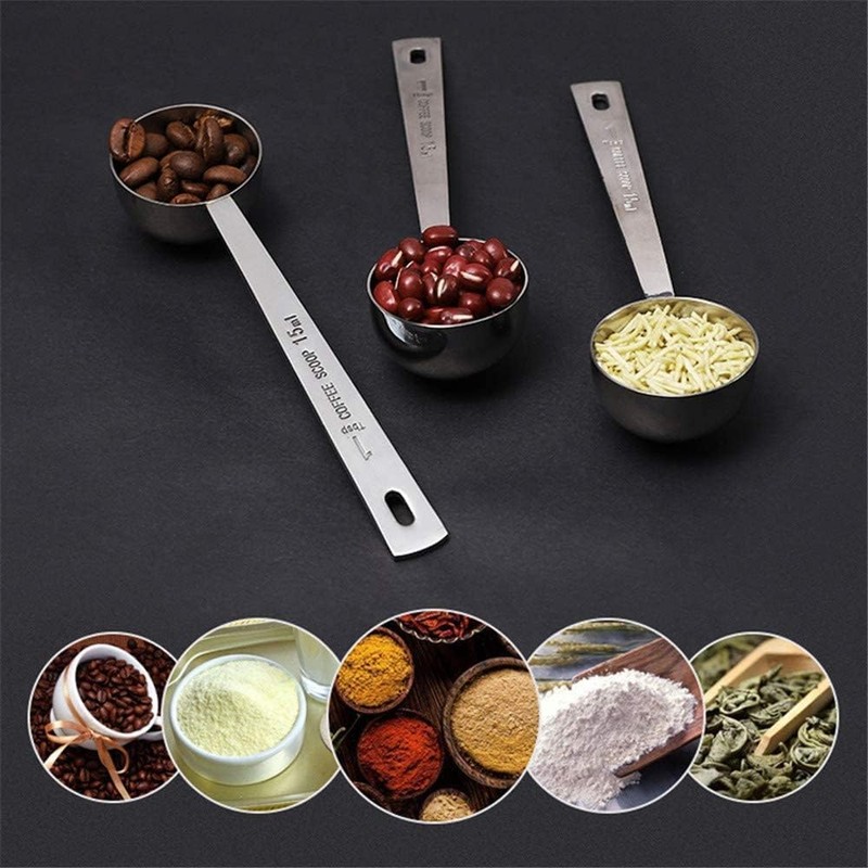 Jasni Stainless Steel 1 Tablespoon Measuring Coffee Scoop Spoon, Set