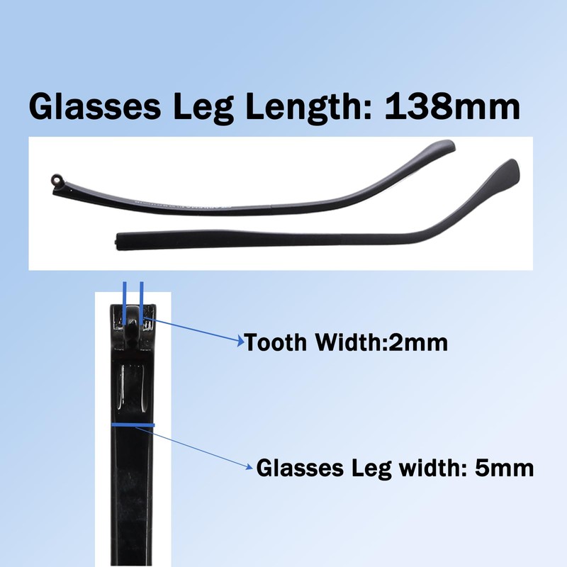 UPIONIC Glasses Replacement Temple, TR90 Eyeglass Arms Legs,Glasses Repair Kit