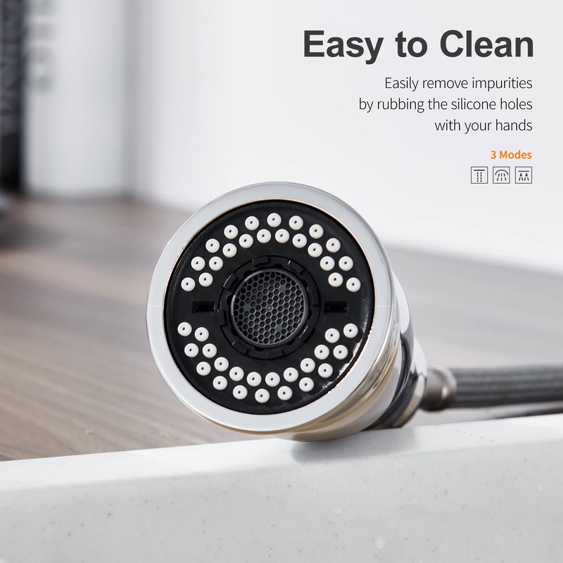 TIORIY Kitchen Sink Faucet Head Replacement with 15 Adapters, Chrome