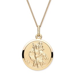 Old English Jewellers 9ct Yellow Gold on Silver St Christopher Pendant - 16 18 20 INCH or PENDANT ONLY (16 Inches)