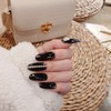Chic black nails Handmade nail tips - long stiletto /