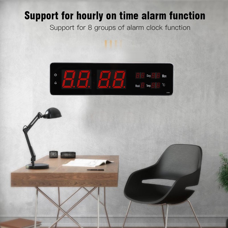 LED Large Perpetual Calendar Digit Desk Wall Clock for Bedroom